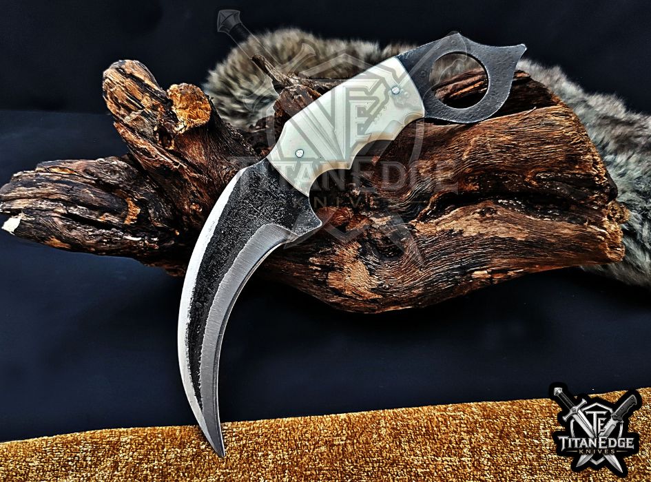 Handcrafted Karambit Knife, 8-Inch Tactical Claw Blade, Outdoor Hunting EDC Pocket Knife, Unique Groomsmen Gift, Collector Utility Knife