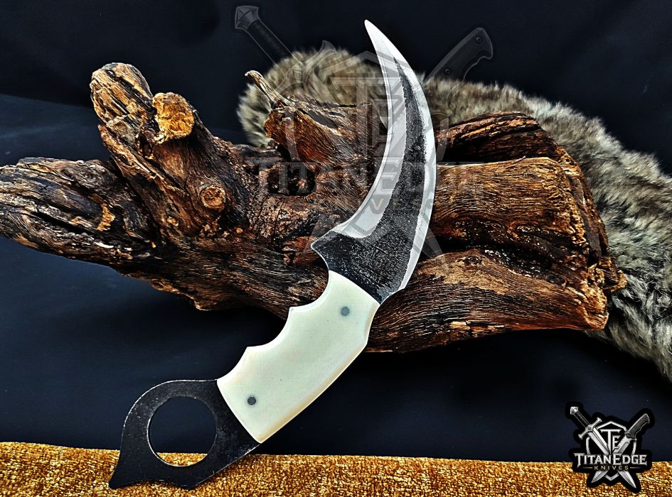 Handcrafted Karambit Knife, 8-Inch Tactical Claw Blade, Outdoor Hunting EDC Pocket Knife, Unique Groomsmen Gift, Collector Utility Knife