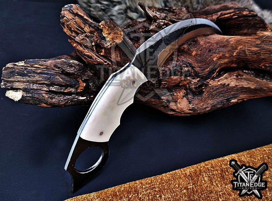 Handcrafted Karambit Knife, 8-Inch Tactical Claw Blade, Outdoor Hunting EDC Pocket Knife, Unique Groomsmen Gift, Collector Utility Knife