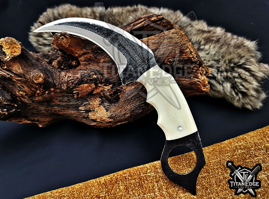 Handcrafted Karambit Knife, 8-Inch Tactical Claw Blade, Outdoor Hunting EDC Pocket Knife, Unique Groomsmen Gift, Collector Utility Knife