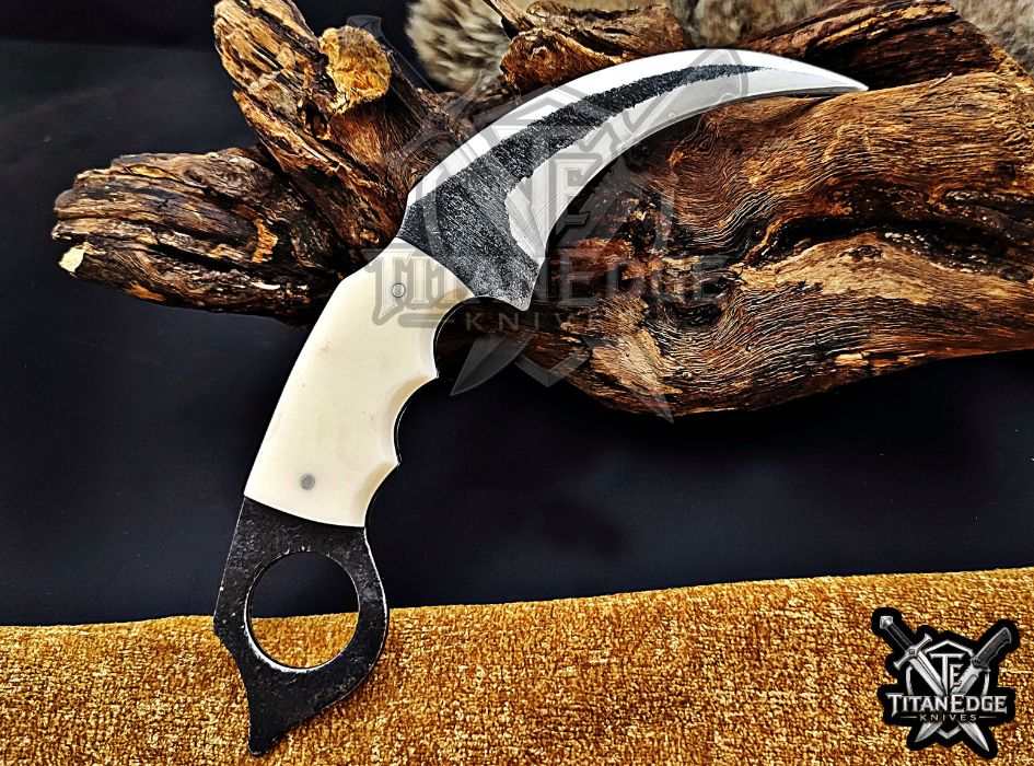 Handcrafted Karambit Knife, 8-Inch Tactical Claw Blade, Outdoor Hunting EDC Pocket Knife, Unique Groomsmen Gift, Collector Utility Knife