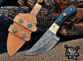 6.25" Damascus Knife with Brass Bolster & Mosaic Pin