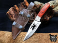 Personalized Handcrafted Damascus/Carbon Steel Hunting Knife, 8-Inch Full Tang Skinning Blade, Bushcraft EDC Tool, Wood Handle Camping Tool