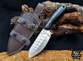 Custom Handcrafted Damascus/Carbon Steel Hunting Knife, 8-Inch Full Tang Skinning Blade, Bushcraft EDC Tool, Wood Handle Camping Tool