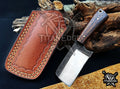 Personalized Handcrafted Damascus/Carbon Steel Hunting Knife, 6-Inch Full Tang Skinning Blade, Bushcraft EDC Tool, Wood Handle Camping Tool