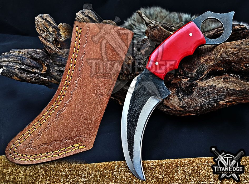 Handcrafted Karambit Knife, 8-Inch Tactical Claw Blade, Outdoor Hunting EDC Pocket Knife, Unique Groomsmen Gift, Collector Utility Knife