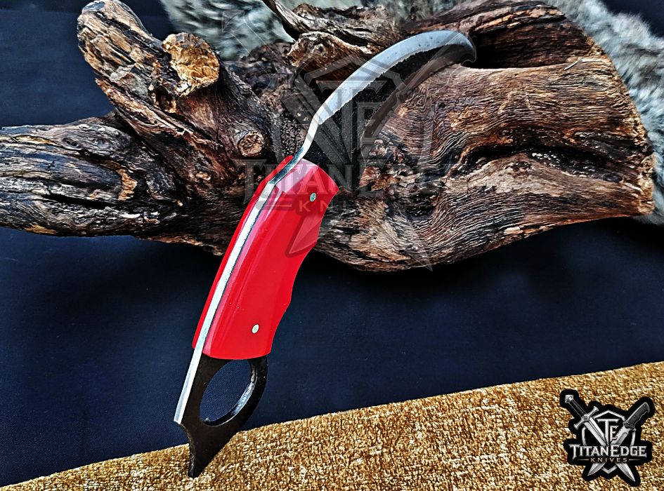 Handcrafted Karambit Knife, 8-Inch Tactical Claw Blade, Outdoor Hunting EDC Pocket Knife, Unique Groomsmen Gift, Collector Utility Knife
