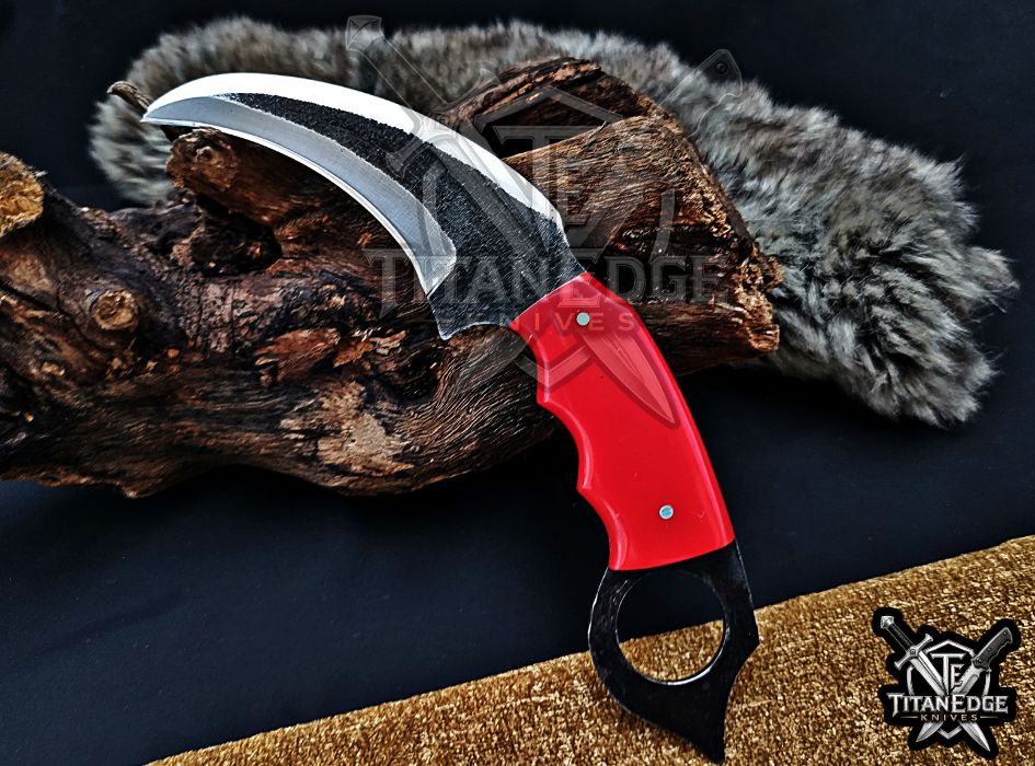 Handcrafted Karambit Knife, 8-Inch Tactical Claw Blade, Outdoor Hunting EDC Pocket Knife, Unique Groomsmen Gift, Collector Utility Knife