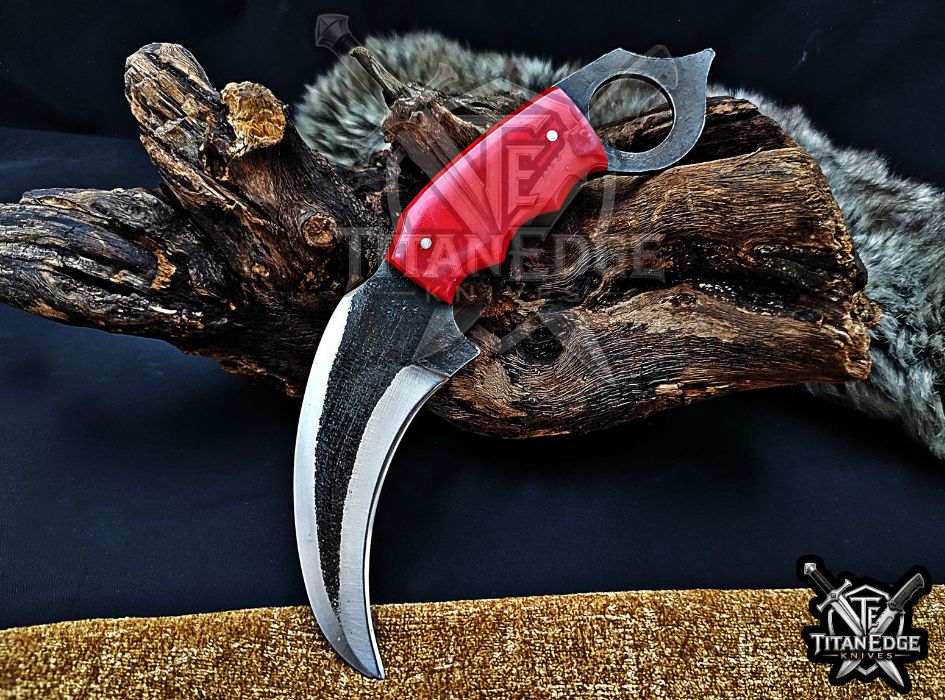 Handcrafted Karambit Knife, 8-Inch Tactical Claw Blade, Outdoor Hunting EDC Pocket Knife, Unique Groomsmen Gift, Collector Utility Knife
