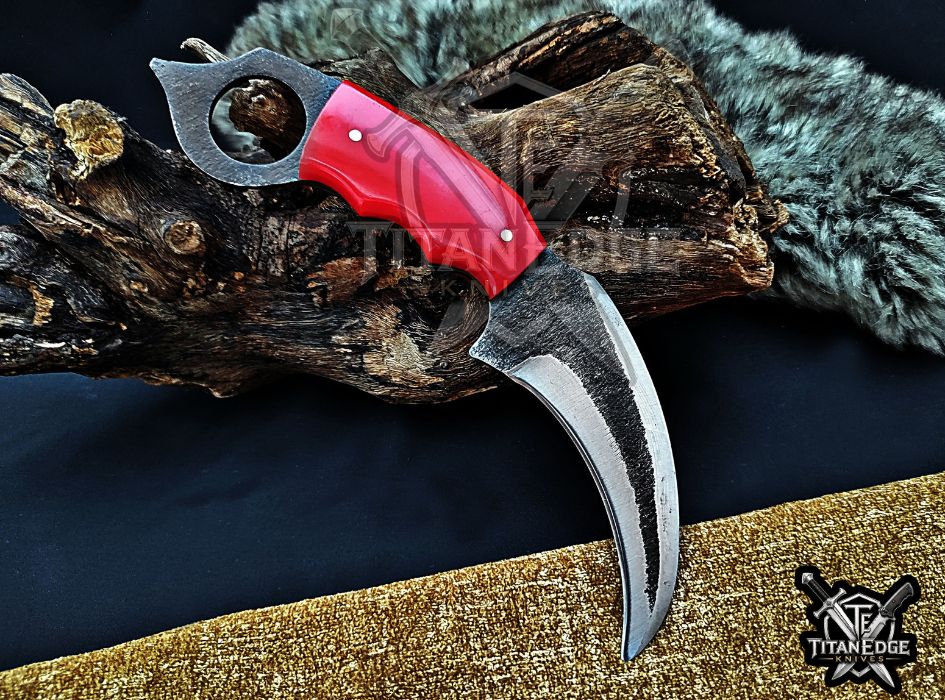 Handcrafted Karambit Knife, 8-Inch Tactical Claw Blade, Outdoor Hunting EDC Pocket Knife, Unique Groomsmen Gift, Collector Utility Knife