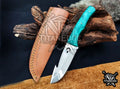 Custom Handcrafted Damascus/Carbon Steel Hunting Knife, 8-Inch Full Tang Skinning Blade, Bushcraft EDC Tool, Wood Handle Camping Tool