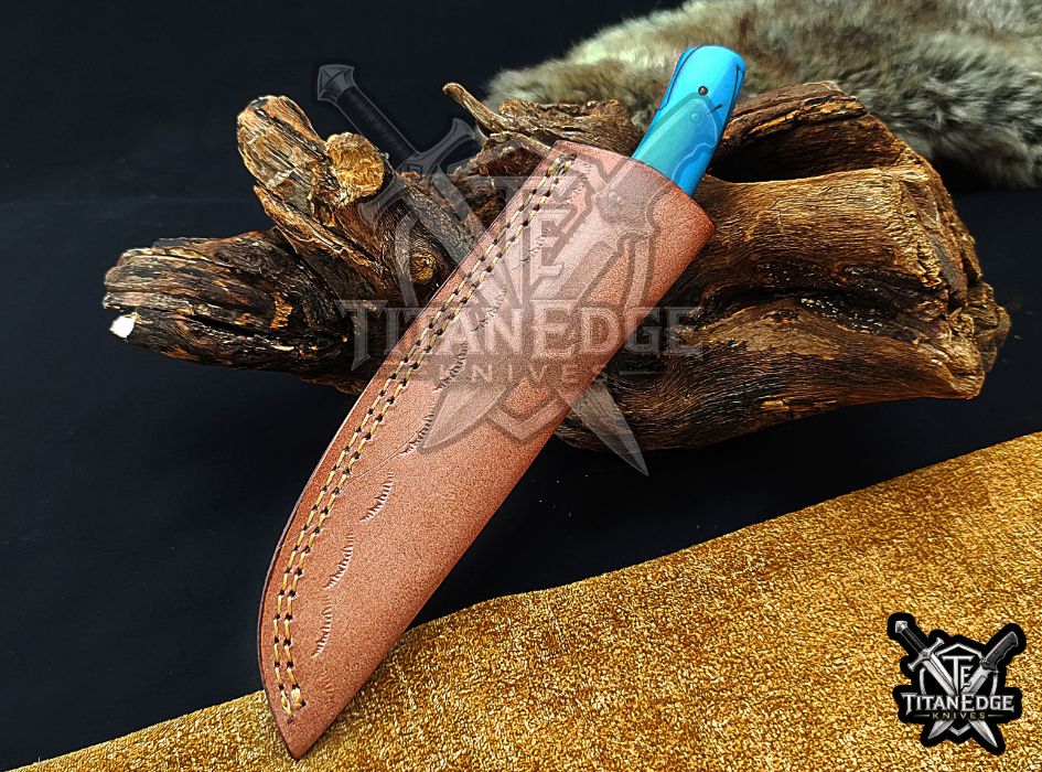 Custom 8inch Hunting Knife, Sawtooth Spine EDC Utility Knife, Resin Handle Outdoor Camping Tool with Sheath