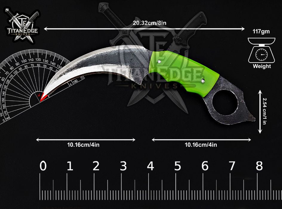 Handcrafted Karambit Knife, 8-Inch Tactical Claw Blade, Outdoor Hunting EDC Pocket Knife, Unique Groomsmen Gift, Collector Utility Knife