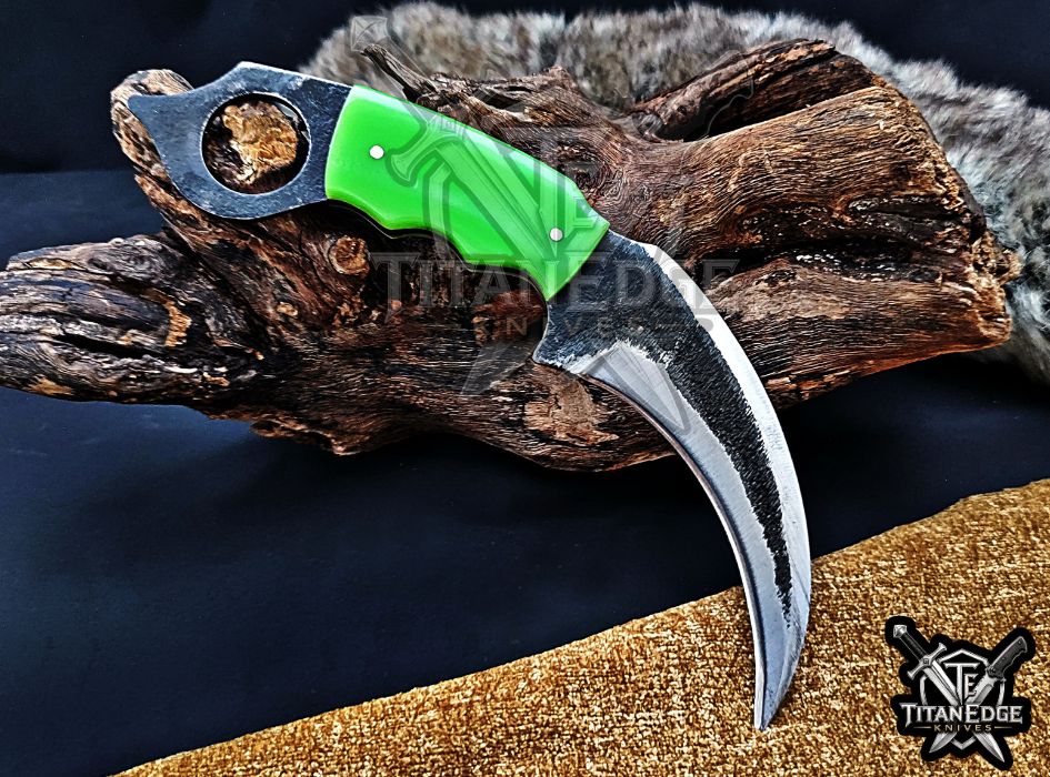 Handcrafted Karambit Knife, 8-Inch Tactical Claw Blade, Outdoor Hunting EDC Pocket Knife, Unique Groomsmen Gift, Collector Utility Knife