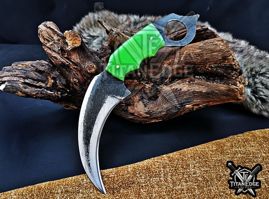 Handcrafted Karambit Knife, 8-Inch Tactical Claw Blade, Outdoor Hunting EDC Pocket Knife, Unique Groomsmen Gift, Collector Utility Knife