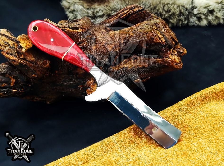 Custom Handcrafted Damascus/Carbon Steel Hunting Knife, 8-Inch Full Tang Skinning Blade, Bushcraft EDC Tool, Resin Handle Camping Tool