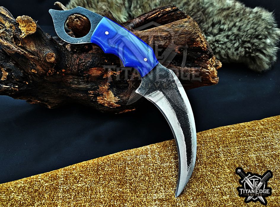 Handcrafted Karambit Knife, 8-Inch Tactical Claw Blade, Outdoor Hunting EDC Pocket Knife, Unique Groomsmen Gift, Collector Utility Knife
