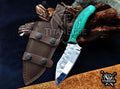 Custom Handcrafted Damascus/Carbon Steel Hunting Knife, 8-Inch Full Tang Skinning Blade, Bushcraft EDC Tool, Wood Handle Camping Tool