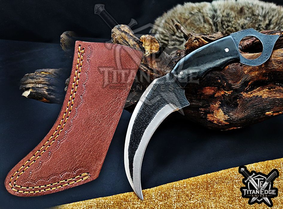 Handcrafted Karambit Knife, 8-Inch Tactical Claw Blade, Outdoor Hunting EDC Pocket Knife, Unique Groomsmen Gift, Collector Utility Knife