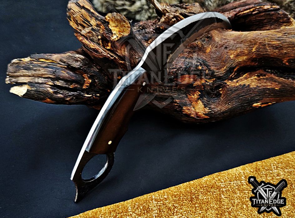 Handcrafted Karambit Knife, 8-Inch Tactical Claw Blade, Outdoor Hunting EDC Pocket Knife, Unique Groomsmen Gift, Collector Utility Knife