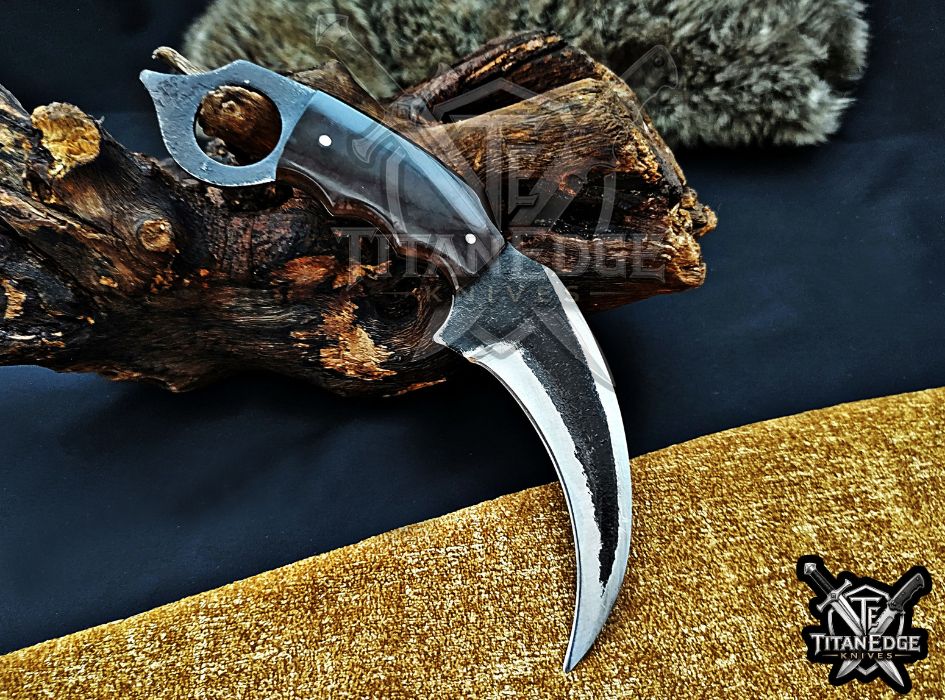 Handcrafted Karambit Knife, 8-Inch Tactical Claw Blade, Outdoor Hunting EDC Pocket Knife, Unique Groomsmen Gift, Collector Utility Knife