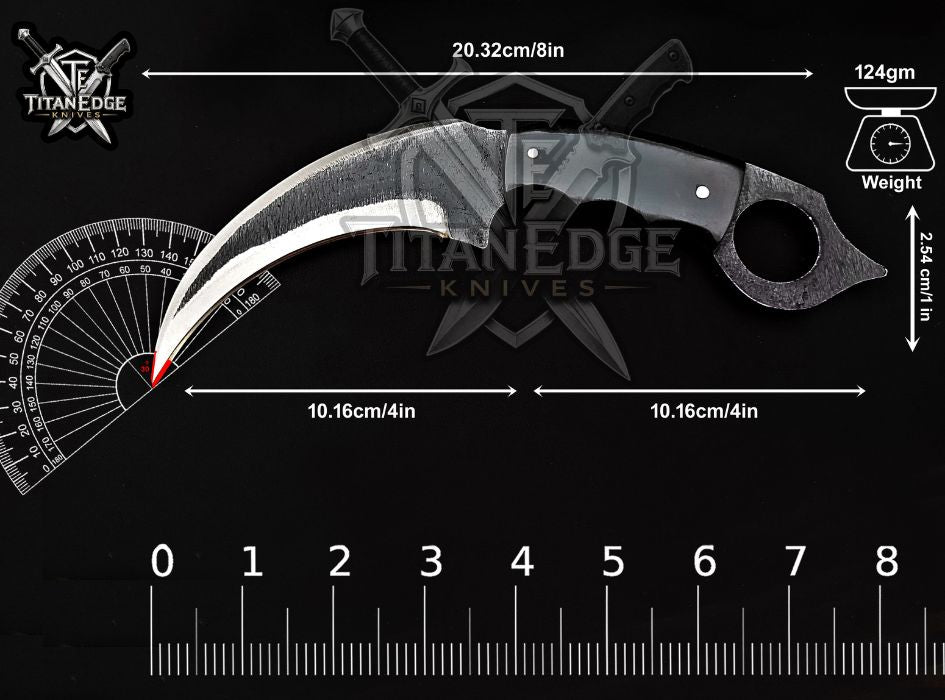 Handcrafted Karambit Knife, 8-Inch Tactical Claw Blade, Outdoor Hunting EDC Pocket Knife, Unique Groomsmen Gift, Collector Utility Knife