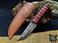 Personalized Handcrafted Damascus Hunting Knife, 8-Inch Full Tang Skinning Blade, Bushcraft EDC Tool, Wood Handle Camping Tool