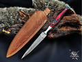 Personalized Handmade 8.75 Inch Damascus Steel Needle Point Dagger Boot Knife, Fixed Blade Boot Knife, Wood Handle, Men's Gift With Sheath