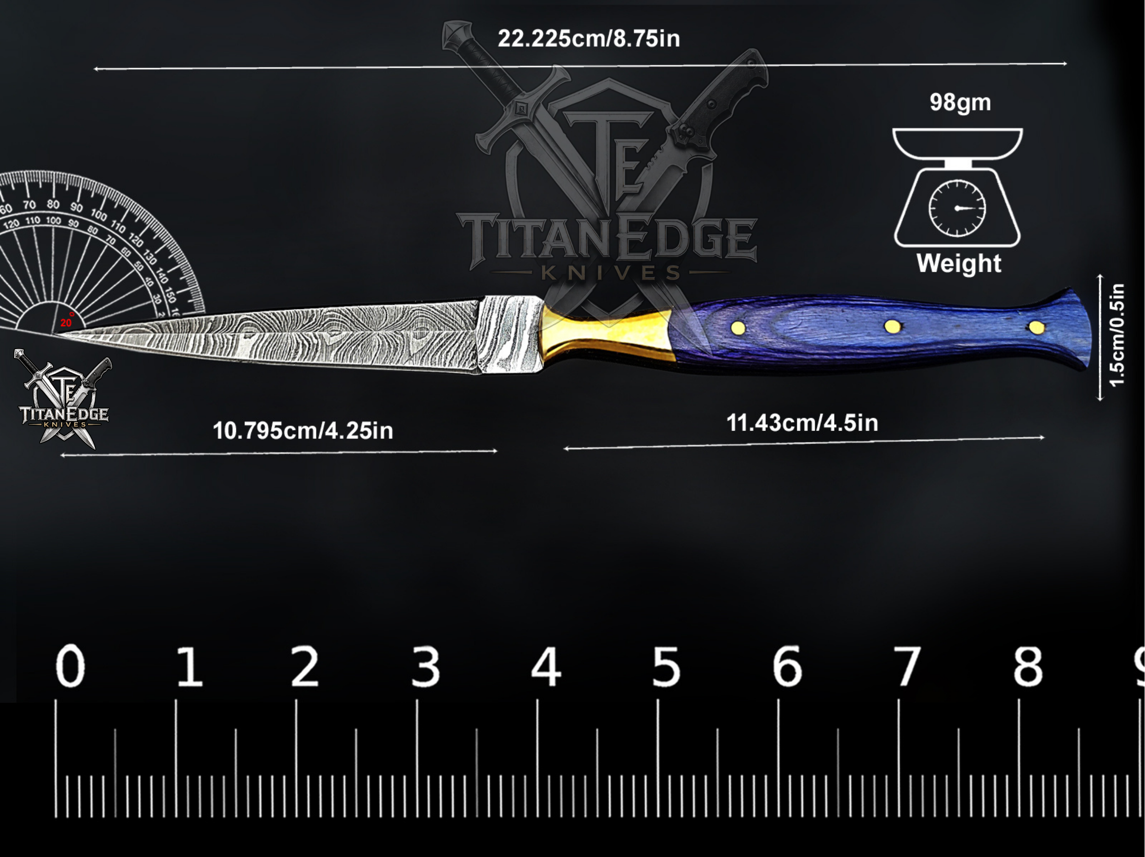 Personalized Handmade 8.75 Inch Damascus Steel Needle Point Dagger Boot Knife, Fixed Blade Boot Knife, Wood Handle, Men's Gift With Sheath