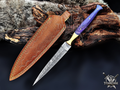 Personalized Handmade 8.75 Inch Damascus Steel Needle Point Dagger Boot Knife, Fixed Blade Boot Knife, Wood Handle, Men's Gift With Sheath
