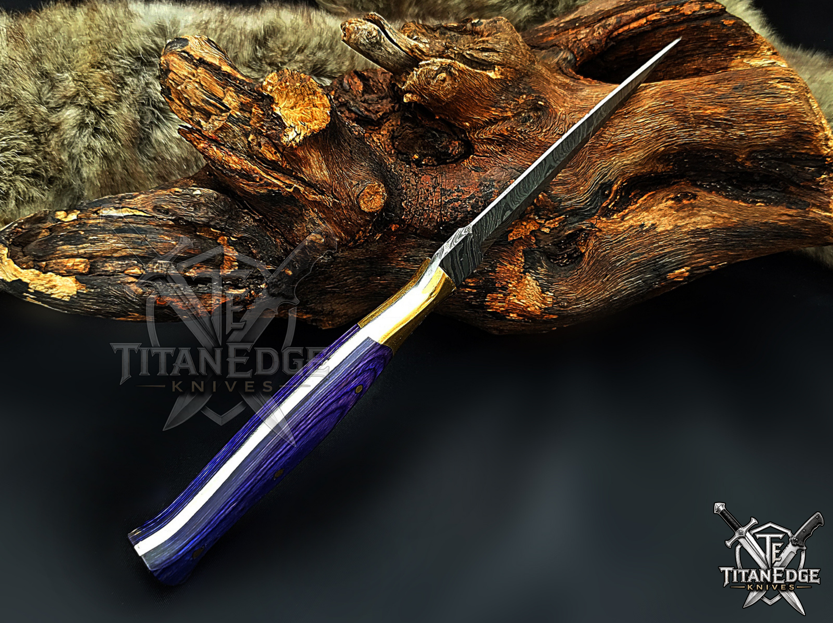 Personalized Handmade 8.75 Inch Damascus Steel Needle Point Dagger Boot Knife, Fixed Blade Boot Knife, Wood Handle, Men's Gift With Sheath