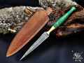 Personalized Handmade 8.75 Inch Damascus Steel Needle Point Dagger Boot Knife, Fixed Blade Boot Knife, Wood Handle, Men's Gift With Sheath