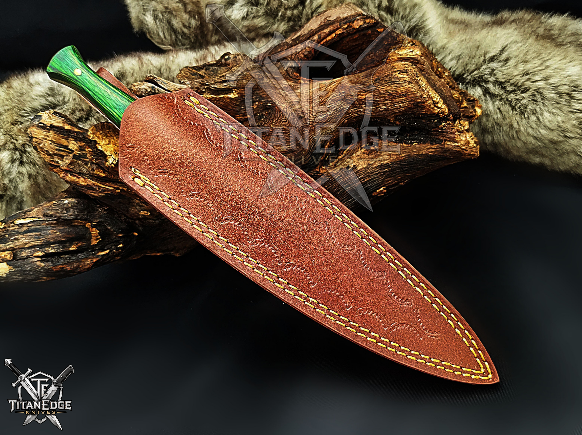 Personalized Handmade 8.75 Inch Damascus Steel Needle Point Dagger Boot Knife, Fixed Blade Boot Knife, Wood Handle, Men's Gift With Sheath