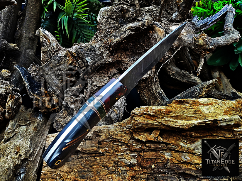 Personalized Handmade Damascus Steel Bowie Knife Hunting Knife: Forged Camping Knife, Gift for Groomsmen With Leather Sheath