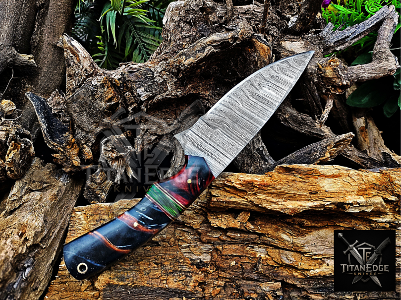 Personalized Handmade Damascus Steel Bowie Knife Hunting Knife: Forged Camping Knife, Gift for Groomsmen With Leather Sheath