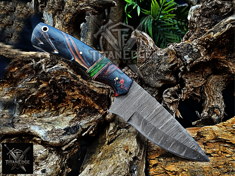 Personalized Handmade Damascus Steel Bowie Knife Hunting Knife: Forged Camping Knife, Gift for Groomsmen With Leather Sheath