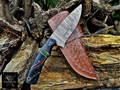 Personalized Handmade Damascus Steel Bowie Knife Hunting Knife: Forged Camping Knife, Gift for Groomsmen With Leather Sheath