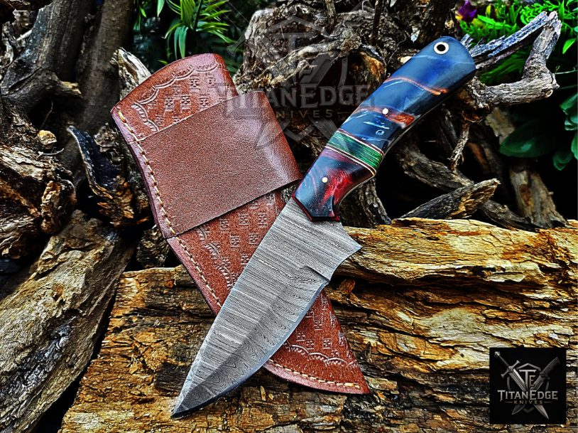 Personalized Handmade Damascus Steel Bowie Knife Hunting Knife: Forged Camping Knife, Gift for Groomsmen With Leather Sheath
