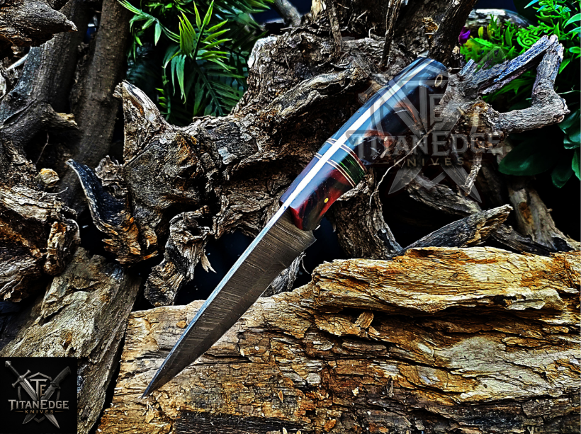 Personalized Handmade Damascus Steel Bowie Knife Hunting Knife: Forged Camping Knife, Gift for Groomsmen With Leather Sheath