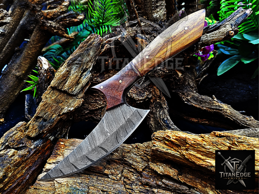 Personalized Handmade Damascus Steel Bowie Knife Hunting Knife: Forged Camping Knife, Gift for Groomsmen With Leather Sheath