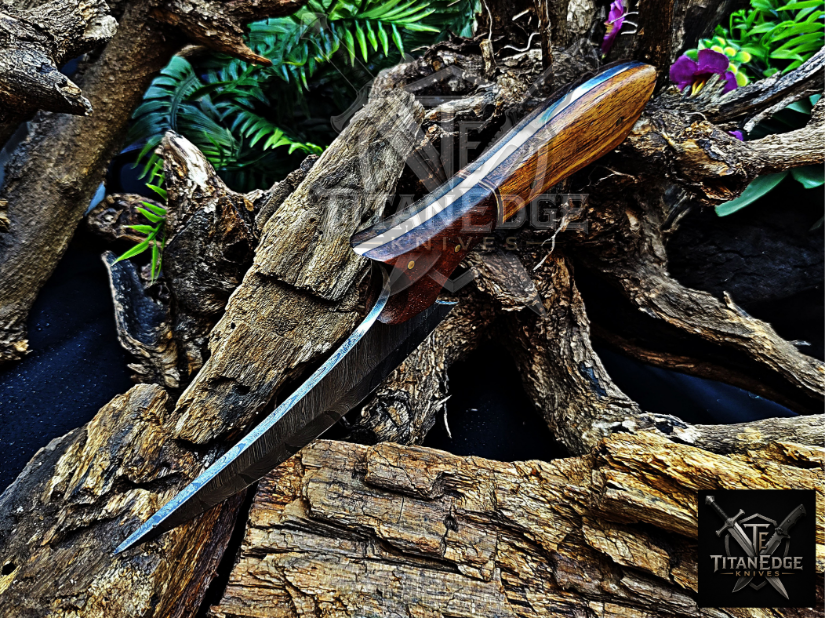 Personalized Handmade Damascus Steel Bowie Knife Hunting Knife: Forged Camping Knife, Gift for Groomsmen With Leather Sheath