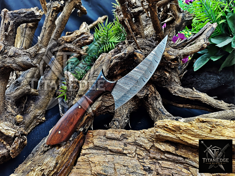 Personalized Handmade Damascus Steel Bowie Knife Hunting Knife: Forged Camping Knife, Gift for Groomsmen With Leather Sheath