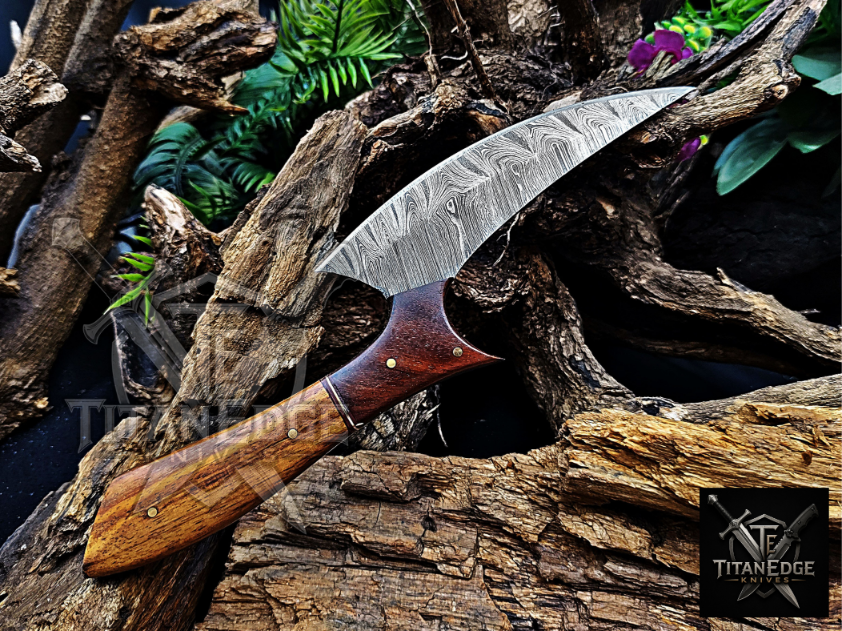 Personalized Handmade Damascus Steel Bowie Knife Hunting Knife: Forged Camping Knife, Gift for Groomsmen With Leather Sheath