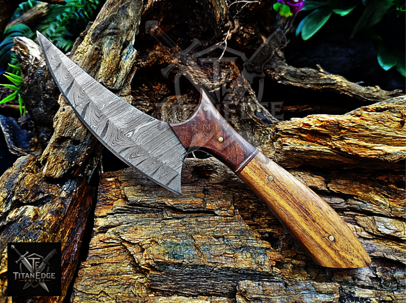 Personalized Handmade Damascus Steel Bowie Knife Hunting Knife: Forged Camping Knife, Gift for Groomsmen With Leather Sheath