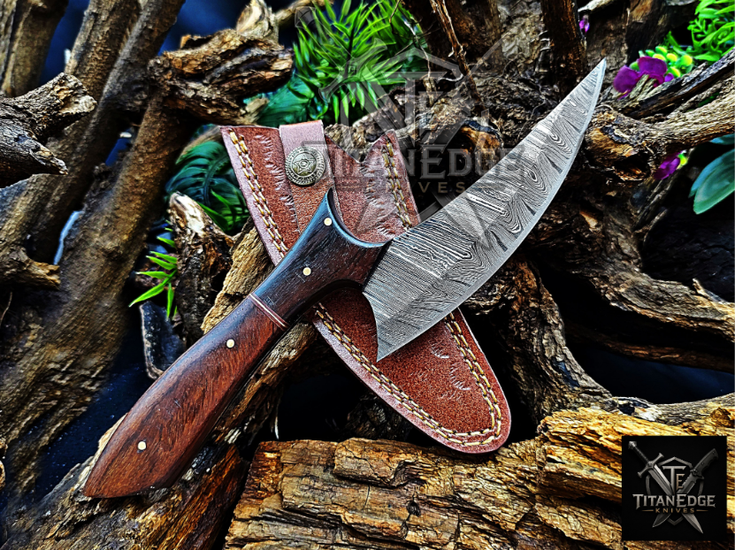 Personalized Handmade Damascus Steel Bowie Knife Hunting Knife: Forged Camping Knife, Gift for Groomsmen With Leather Sheath