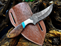 Personalized Handmade Damascus Steel Bowie Knife Hunting Knife: Forged Camping Knife, Gift for Groomsmen With Leather Sheath