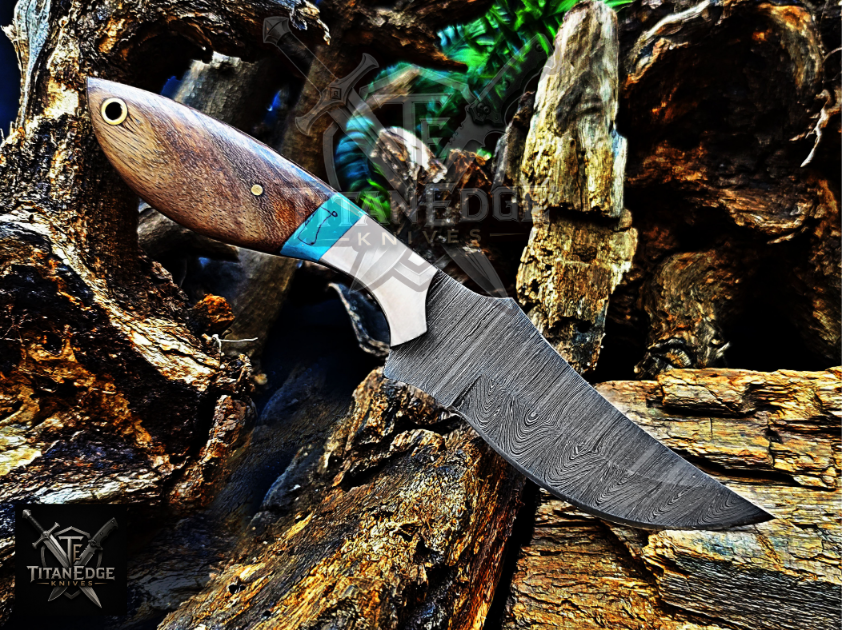 Personalized Handmade Damascus Steel Bowie Knife Hunting Knife: Forged Camping Knife, Gift for Groomsmen With Leather Sheath