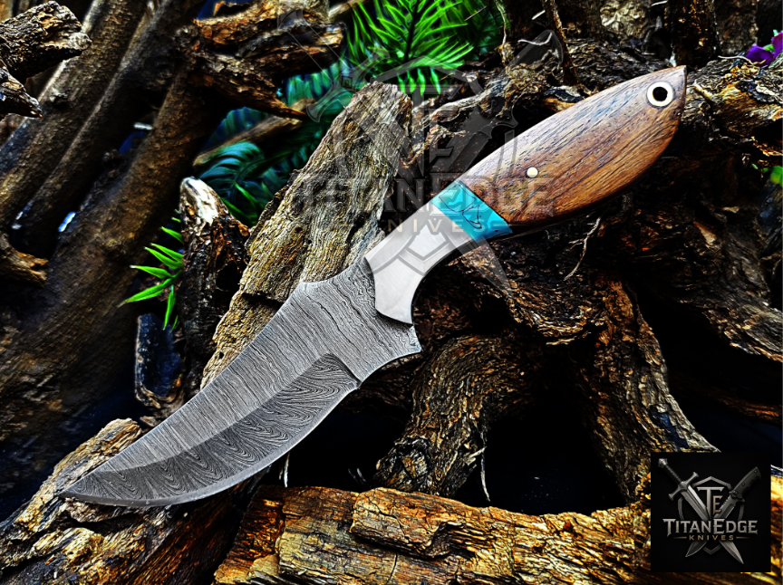 Personalized Handmade Damascus Steel Bowie Knife Hunting Knife: Forged Camping Knife, Gift for Groomsmen With Leather Sheath