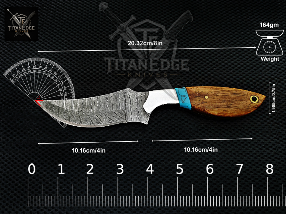 Personalized Handmade Damascus Steel Bowie Knife Hunting Knife: Forged Camping Knife, Gift for Groomsmen With Leather Sheath