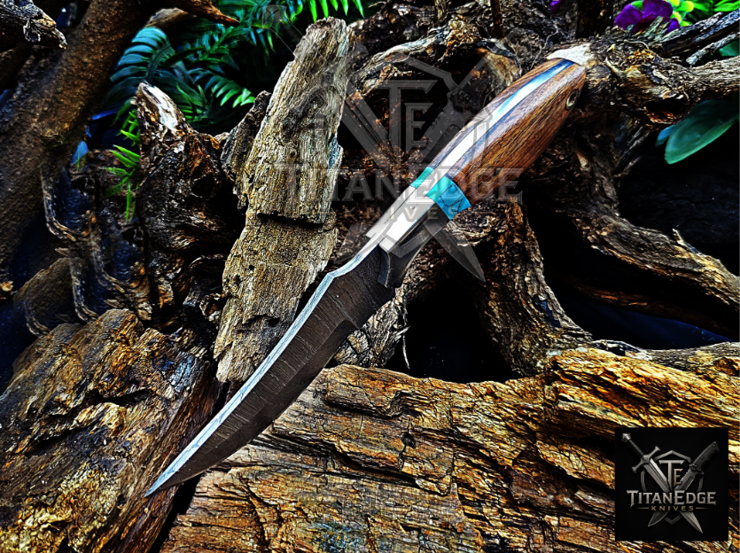 Personalized Handmade Damascus Steel Bowie Knife Hunting Knife: Forged Camping Knife, Gift for Groomsmen With Leather Sheath